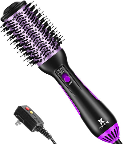 Kinga Hair Dryer Brush Blow Dryer Brush in One Professional 5 in 1 One Step Hot Air Brush Hoot Tools Blowout Brush Hair Dryer and Volumizer 1 Pack (Purple) - Brialari