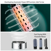 3 In 1 Hot Air Brush One-Step Hair Dryer Comb 3 Interchangeable Brush Combs Volumizer Hair Curler Straightener - Brialari