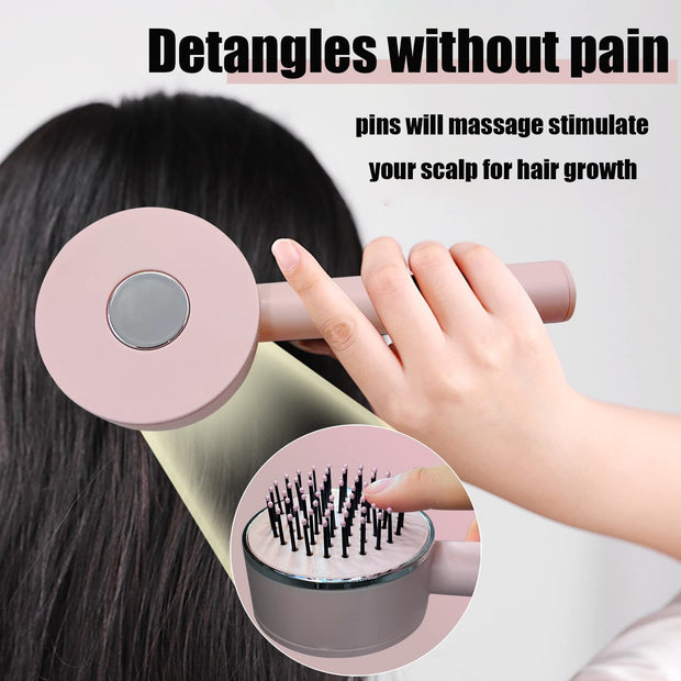 One-key Self-cleaning Hair Brush For Women Curly Hair Brush Anti-Static Airbag Massage Comb Airbag Massage Scalp Comb Professional Detangling One-key Self-cleaning - Brialari