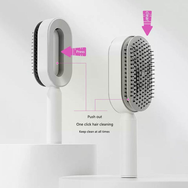 Self Cleaning Hair Brush For Women Massage Scalp Promote Blood Circulation Anti Hair Loss 3D Hair Growth Comb Hairbrush Self-Cleaning Hair Brush   3D Air Cushion Massager Brush   Airbag Massage Comb - Brialari