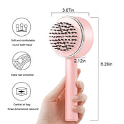 One-key Self-cleaning Hair Brush For Women Curly Hair Brush Anti-Static Airbag Massage Comb Airbag Massage Scalp Comb Professional Detangling One-key Self-cleaning - Brialari