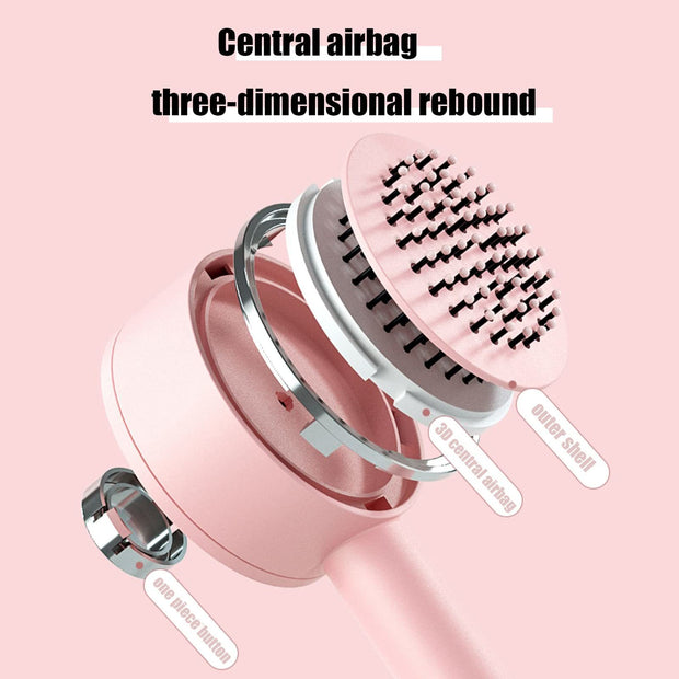 One-key Self-cleaning Hair Brush For Women Curly Hair Brush Anti-Static Airbag Massage Comb Airbag Massage Scalp Comb Professional Detangling One-key Self-cleaning - Brialari