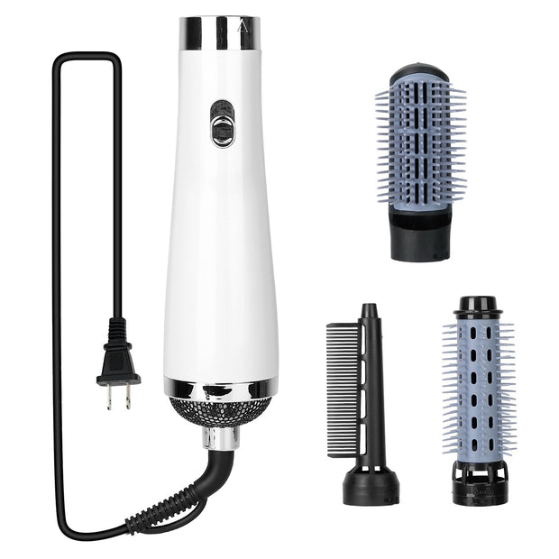 3 In 1 Hot Air Brush One-Step Hair Dryer Comb 3 Interchangeable Brush Combs Volumizer Hair Curler Straightener - Brialari