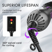 4 in 1 Hair Dryer Brush One-Step Blow Dryer Brush Oval Shape Professional Hot Air Brush;  Ceramic Coating Women Hair Dryer Volumizer Styler for Drying Curling Straightening;  Purple - Brialari