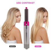 5 in 1 Hair Dryer Brush, Hot Air Brush, Scalp Massager, Curler and Straightener with Travel Bag - Brialari