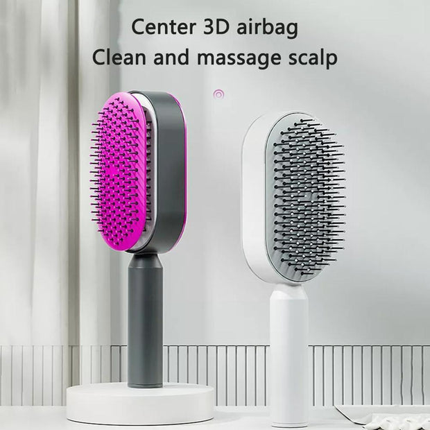 Self Cleaning Hair Brush For Women Massage Scalp Promote Blood Circulation Anti Hair Loss 3D Hair Growth Comb Hairbrush Self-Cleaning Hair Brush   3D Air Cushion Massager Brush   Airbag Massage Comb - Brialari