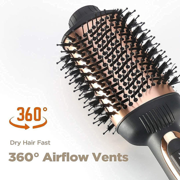 Hair Dryer Brush, MiroPure Hot Air Brush One Step Hair Dryer & Volumizer Brush Blow Dryer Styler for Straightening, Curling, Salon Negative Ion Blow Dryer Brush Rose Gold - Brialari