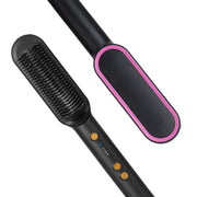 Electric Hair Straightener Brush Straightening Curler Brush Hot Comb 5 Temperature Adjustment 10S Fast Heating - Brialari