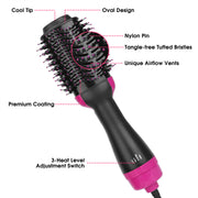 Hot Hair Brush 4 In 1 Hair Dryer Volumizer Brush Dryer Comb For Straightening Curling Drying - Brialari