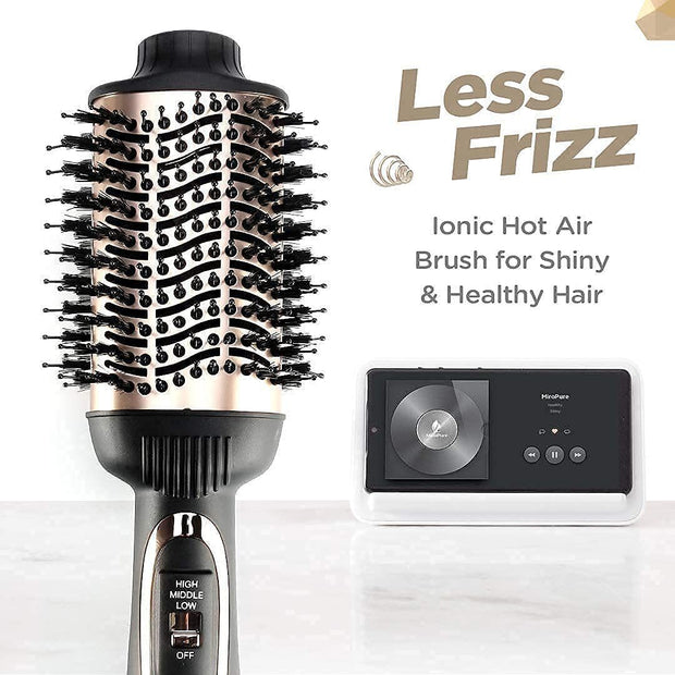 Hair Dryer Brush, MiroPure Hot Air Brush One Step Hair Dryer & Volumizer Brush Blow Dryer Styler for Straightening, Curling, Salon Negative Ion Blow Dryer Brush Rose Gold - Brialari