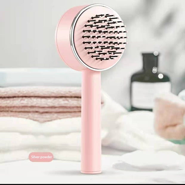 One-key Self-cleaning Hair Brush For Women Curly Hair Brush Anti-Static Airbag Massage Comb Airbag Massage Scalp Comb Professional Detangling One-key Self-cleaning - Brialari