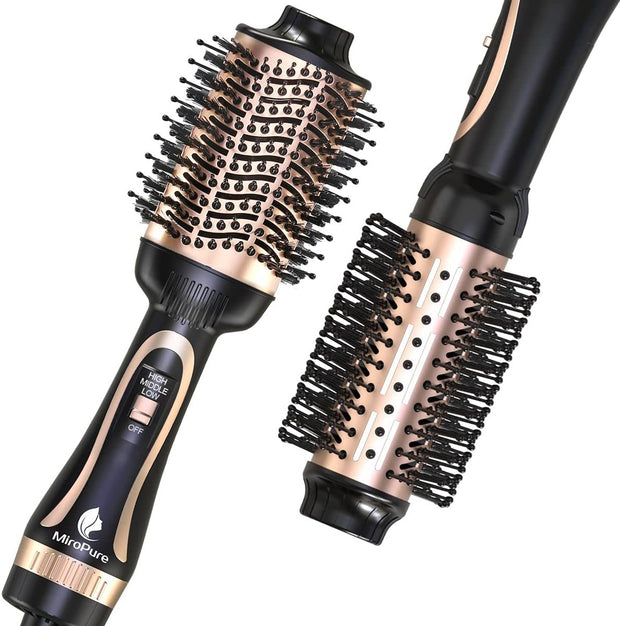 Hair Dryer Brush, MiroPure Hot Air Brush One Step Hair Dryer & Volumizer Brush Blow Dryer Styler for Straightening, Curling, Salon Negative Ion Blow Dryer Brush Rose Gold - Brialari