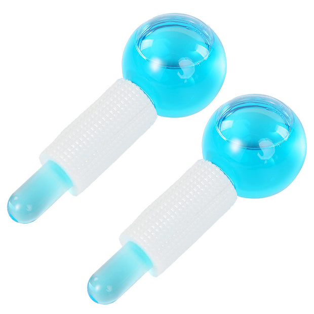 2Pcs/Box Beauty Ice Therapy Face Massage Ball Cool Compress Globes Hockey Facial Massager Crystal Glasses Ball Skin Care Tools - Brialari