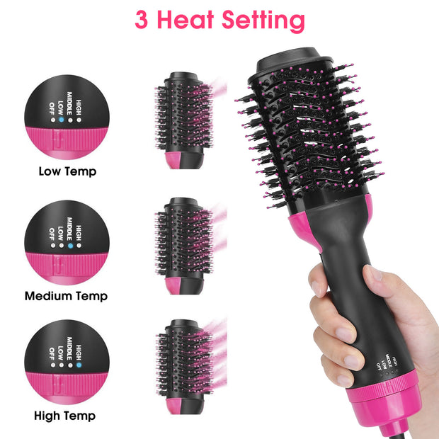 Hot Hair Brush 4 In 1 Hair Dryer Volumizer Brush Dryer Comb For Straightening Curling Drying - Brialari